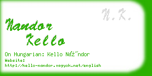 nandor kello business card